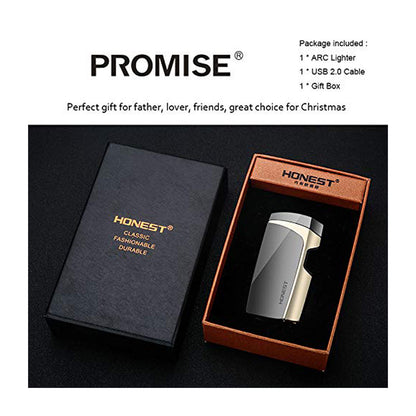 Windproof Arc Lighter – USB Rechargeable Plasma Ignition with LED Power Display, Smart Safety Protection, Sleek Metal Body, Long-Lasting Battery