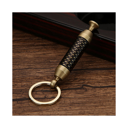 Honest Solid Brass 2-in-1 Cigar Punch Cutter Cigar Needle with Keychain, Cigar Draw Enhancer, Premium Cigar Accessories Tool