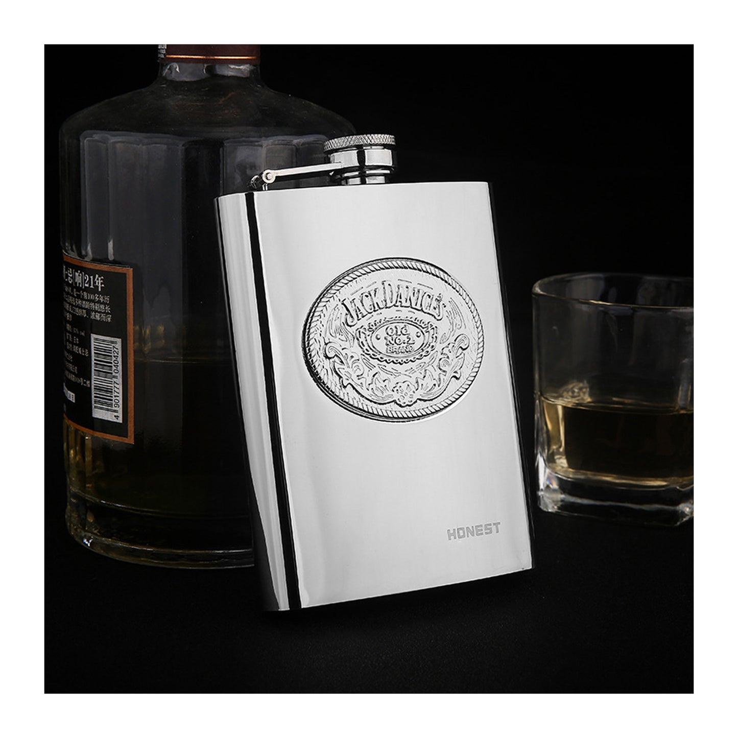 Honest Fashion High-End 6oz Stainless Steel Flask Portable Outdoor Pocket Liquor Flask Thickened 304 Stainless Steel Alcohol Flask
