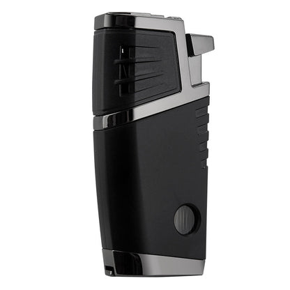 Honest Custom Multi-Function Dual Jet Blue Flame Windproof Metal Refillable Lighter with Snowflake Drill Wholesale