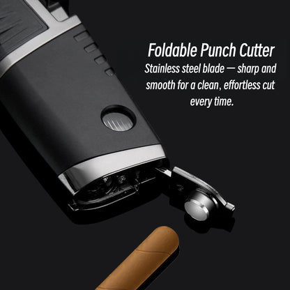 Honest Custom Multi-Function Dual Jet Blue Flame Windproof Metal Refillable Lighter with Snowflake Drill Wholesale