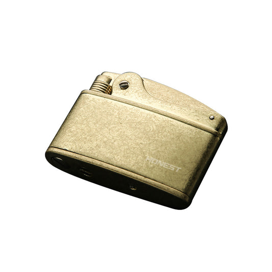 Honest Vintage Kerosene Lighter Old Fashioned Push Ignition Soft Flame Refillable Reusable Windproof Trench Men