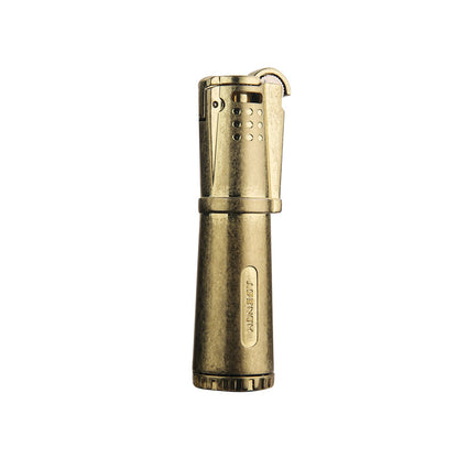 Honest Metal Kerosene Gasoline Vintage Collectible Lighter, Wheeled Trench Cool Lighter Windproof Trench (Liquid Not Included) Refillable Fuel, Portable Candle Cigar Lighter Outdoor Camping