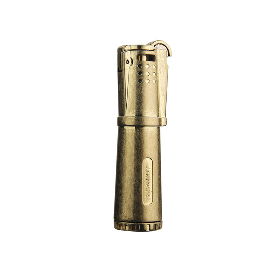 Honest Metal Kerosene Gasoline Vintage Collectible Lighter, Wheeled Trench Cool Lighter Windproof Trench (Liquid Not Included) Refillable Fuel, Portable Candle Cigar Lighter Outdoor Camping