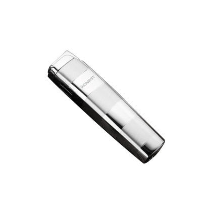 Honest Portable Blue Straight Flame Lighter Windproof Butane Lighter Jet Single Flame Lighter Convenient and Compact Rechargeable Adjustable Flame Suitable for Men's Gifts