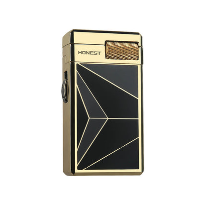 Honest New Windproof Butane Lighter with Dual Flame and Flint Ignition for Moxibustion and Daily Use - Trendy Design[No fuel]]