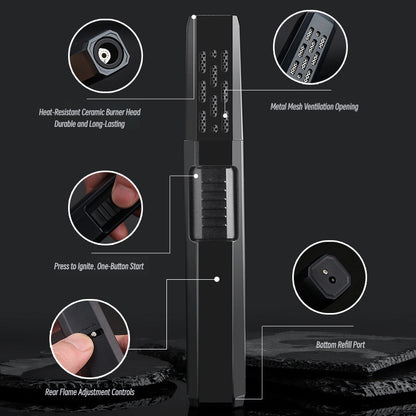 Honest Windproof Jet Torch Lighter Metal High Temperature Flame Large Capacity Outdoor Camping Moxibustion Tool