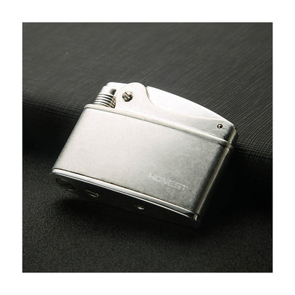 Honest Vintage Kerosene Lighter Old Fashioned Push Ignition Soft Flame Refillable Reusable Windproof Trench Men