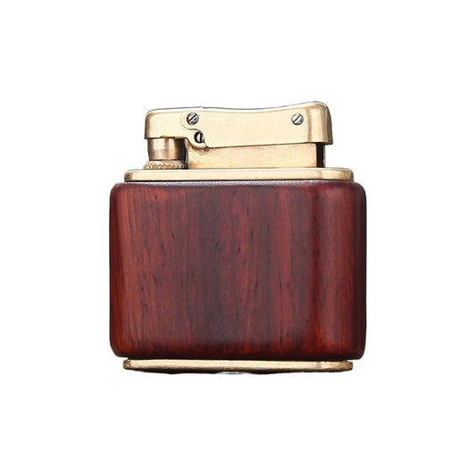 Honest Retro Kerosene Lighter Brass Lighter Solid Wood Shell Reusable high-end Gift