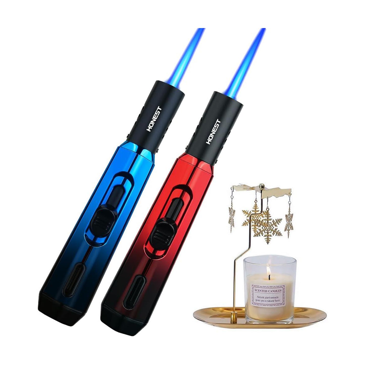 Refillable Butane Torch Lighter – Single Jet Flame for Candles, Grills, BBQ, and Camping (Gas Not Included)