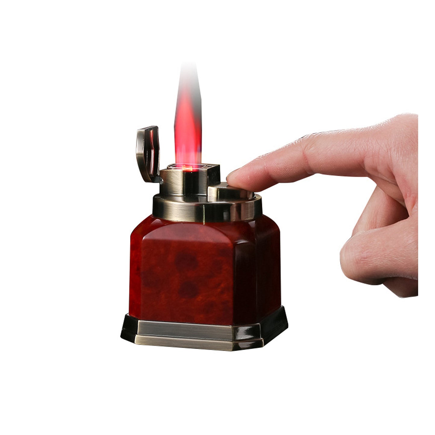 HONEST Metal Tabletop Refillable Quad Jet Flame Torch Lighter Windproof Premium Butane Desk Lighter