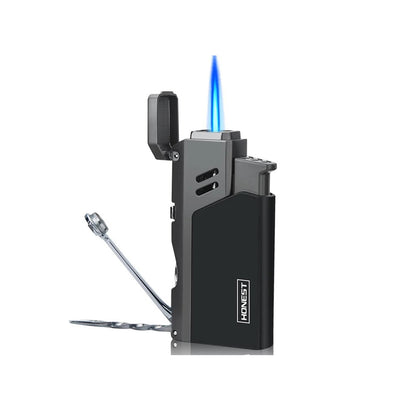 Honest Jet Torch Cigar Lighter - Adjustable Flame, Refillable with Butane - Outdoor