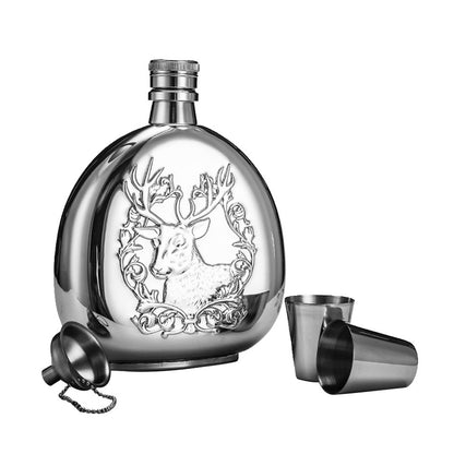 Honest 304 Stainless Steel Hip Flask 17oz Large Capacity Outdoor Liquor Flask Gift Set with Funnel