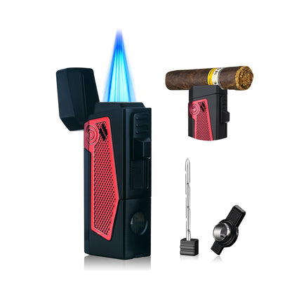 Quadruple Jet Flame Metal Torch Lighter – Refillable Butane Lighter for Men, Perfect Gadgets and Gift Ideas