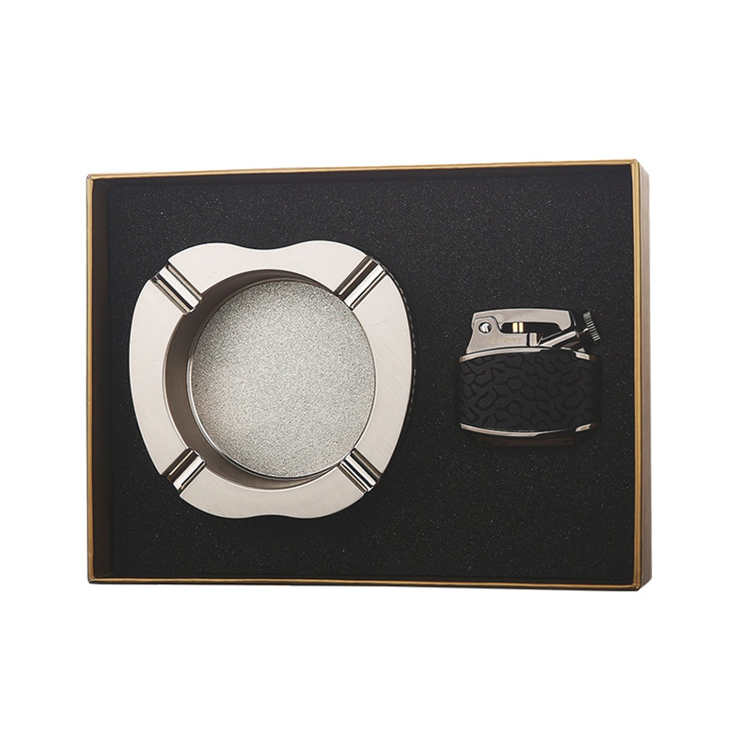 Honest Premium Metal Ashtray for Home Office Hotel Bar and Internet Cafe with Lighter