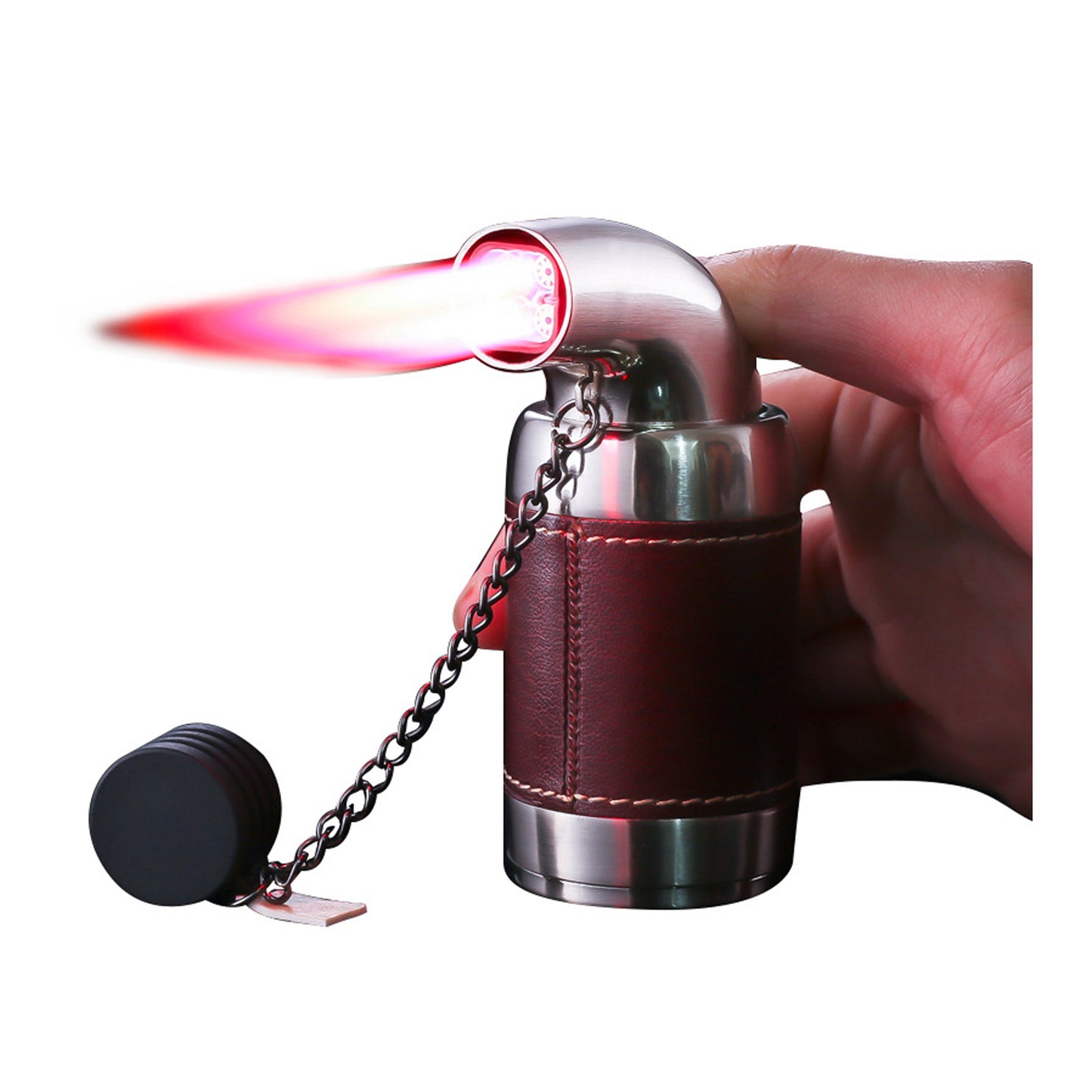 Honest Authentic Extra-Large Windproof Metal Lighter with Four-Stream Jet Flame – Creative Outdoor Rechargeable Design