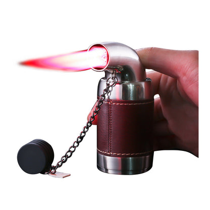 Honest Authentic Extra-Large Windproof Metal Lighter with Four-Stream Jet Flame – Creative Outdoor Rechargeable Design