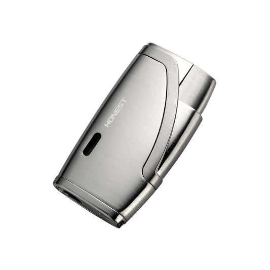 Honest Dual Windproof Flame Portable Lighter Premium Metal Inflatable Cigar Lighter with 7mm Punch