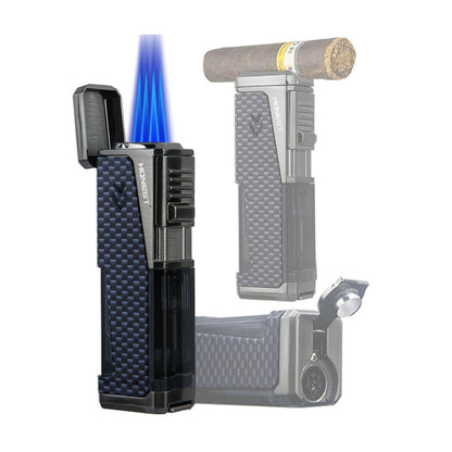 HONEST Four Jet Flame Windproof Butane Torch Lighter – Refillable and Adjustable, Perfect Gift Set for Men, Fathers Day, Friends, and Dads