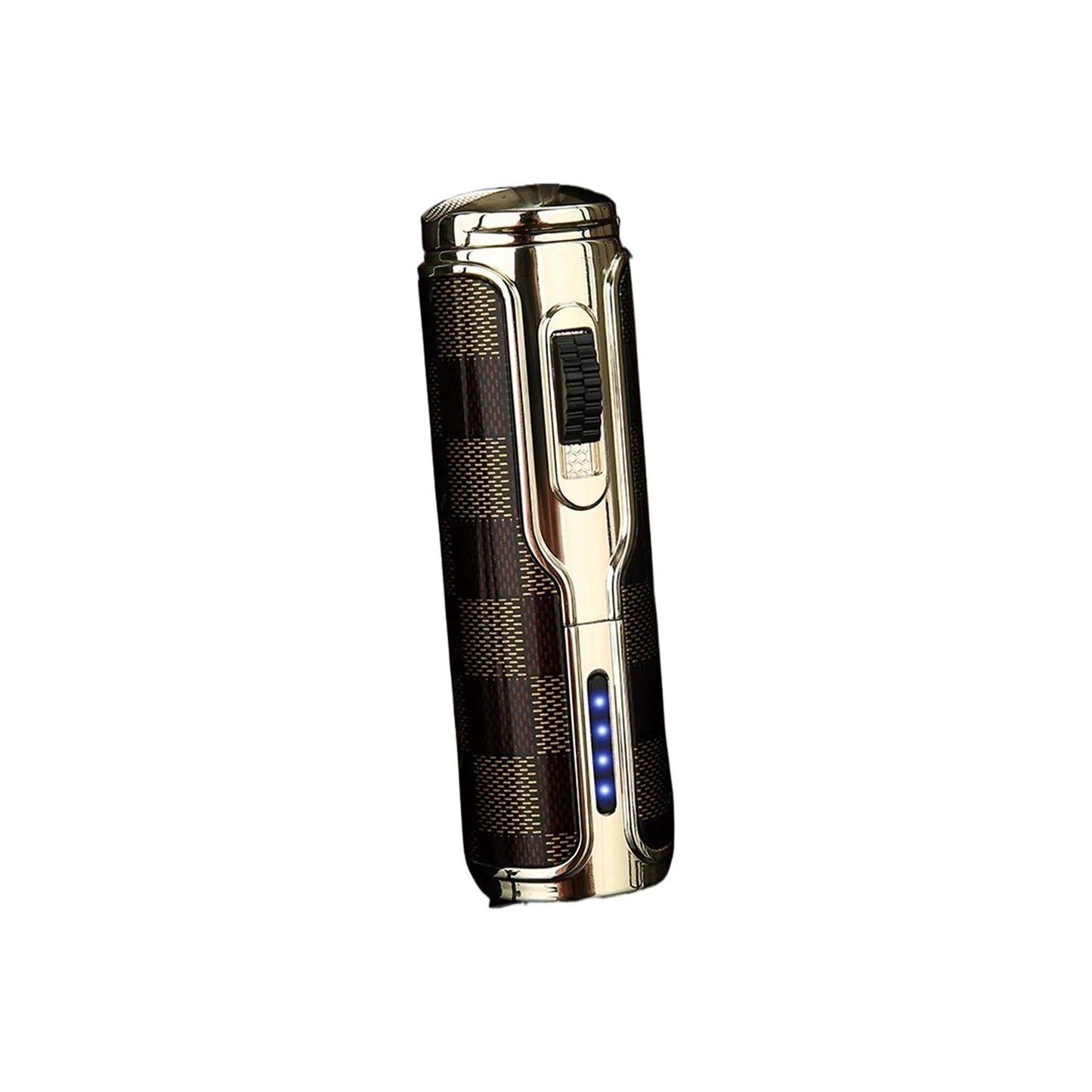 Honest Arc Pulse Windproof Three Straight Blue Flame Lighter, Metal Torch Lighter with Punch Hole, Refillable with Butane, Adjustable Flame, Suitable for Indoor and Outdoor Use
