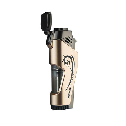 Honest New Dual Jet Blue Flame Windproof Portable Refillable Lighter Personalized Design Business Gift