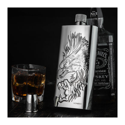 Honest Premium 17oz 304 Stainless Steel Hip Flask Portable Metal Alcohol Flask for Outdoor Travel and Personal Use