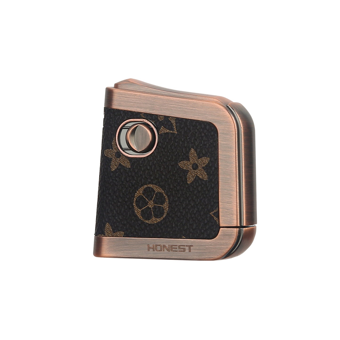 Honest Leather Metal One Piece Cast Vintage Retro Kerosene Lighter Refillable Fuel Push Ignition Design Windproof Trench