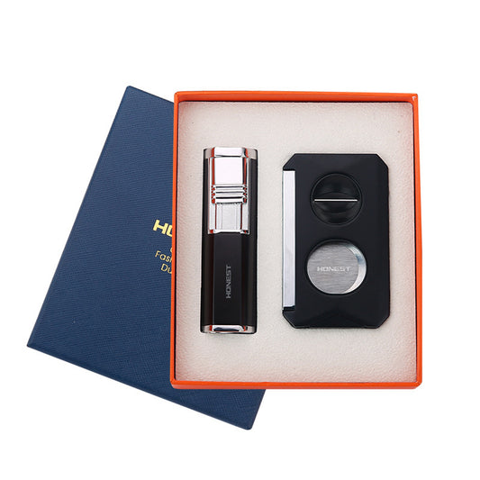 Honest 2025 Metal Precision Cutter Refillable Jet Torch Lighter Premium Business Gift Set for Moxibustion and Wellness Use