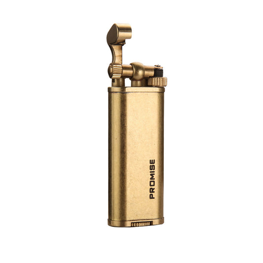 Honest Vintage Creative Grinding Wheel Retro Collectible Brass Kerosene Lighter Classic Men’s Pocket Lighter