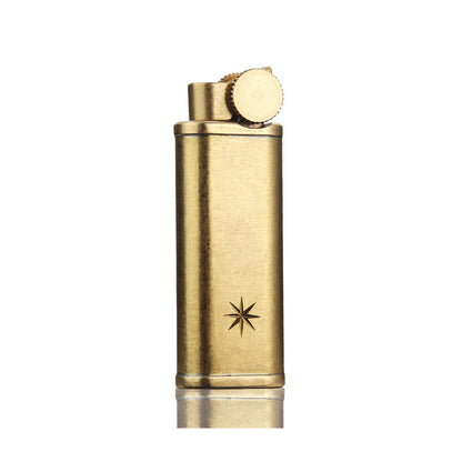 Honest Vintage Brass Refillable Butane Lighter Windproof Metal Flint Wheel Gas Lighter for Daily Use and Collection