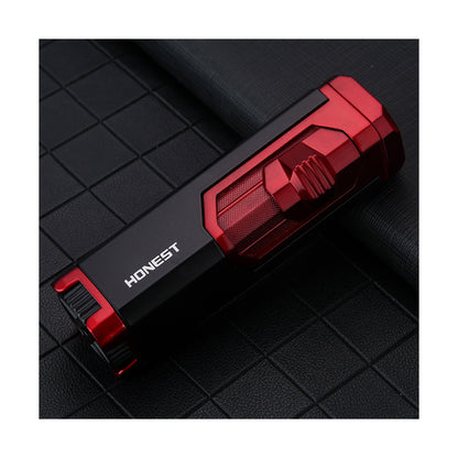 Honest Refillable Windproof Lighter, Quad Jet Flame Metal Igniter for Business Gifts & Cross-Border Promotion
