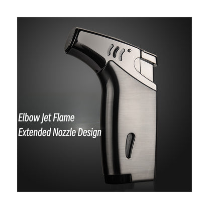 Honest Outdoor Angled Jet Torch Lighter Metal Refillable Windproof Flame for Camping Incense Mosquito Coil and Moxa Heating