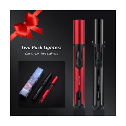 Honest Torch Lighters, Butane Lighters Refillable Single Jet Flame for Candle Grill BBQ Camping