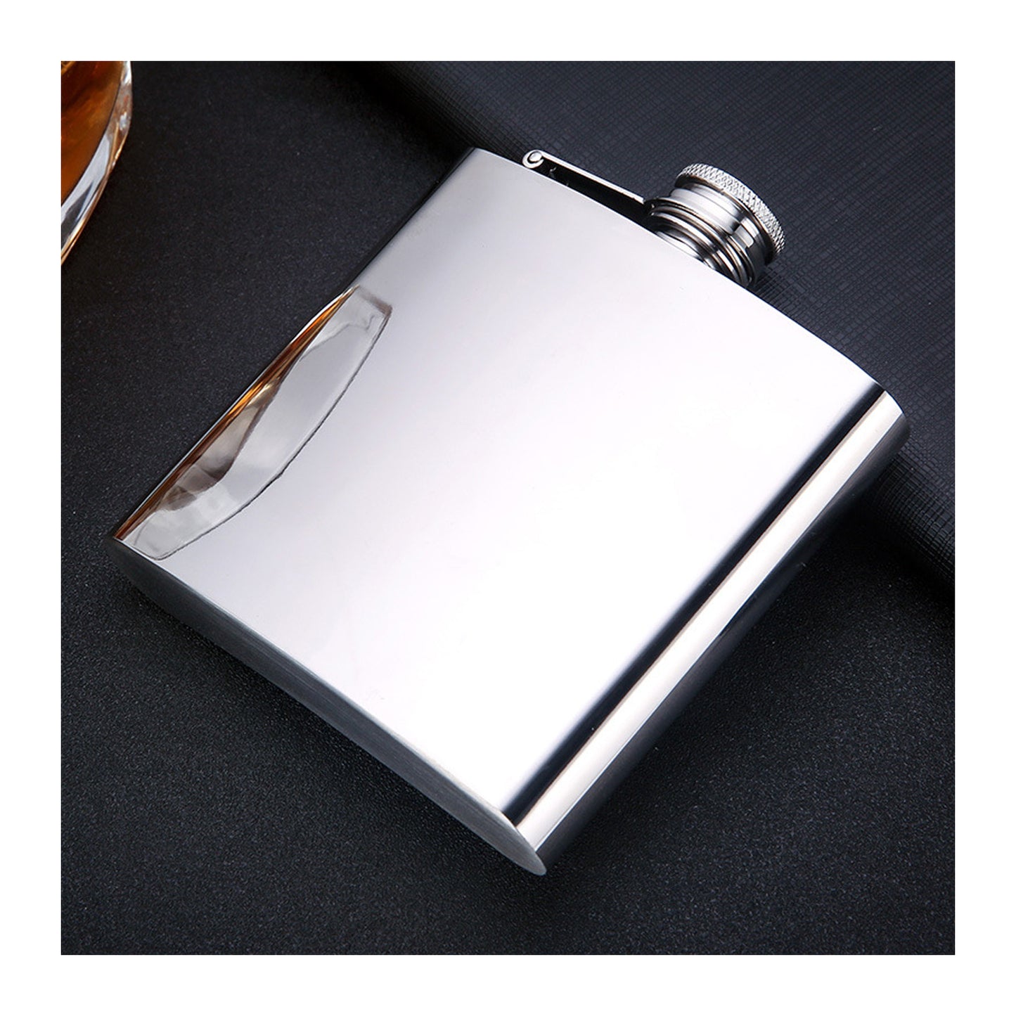 Honest Stylish 6oz Hip Flask 304 Stainless Steel Portable Alcohol Flask with Polished Finish for Outdoor Travel and Gifts