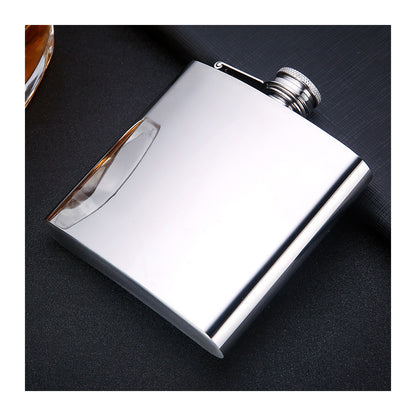 Honest Stylish 6oz Hip Flask 304 Stainless Steel Portable Alcohol Flask with Polished Finish for Outdoor Travel and Gifts