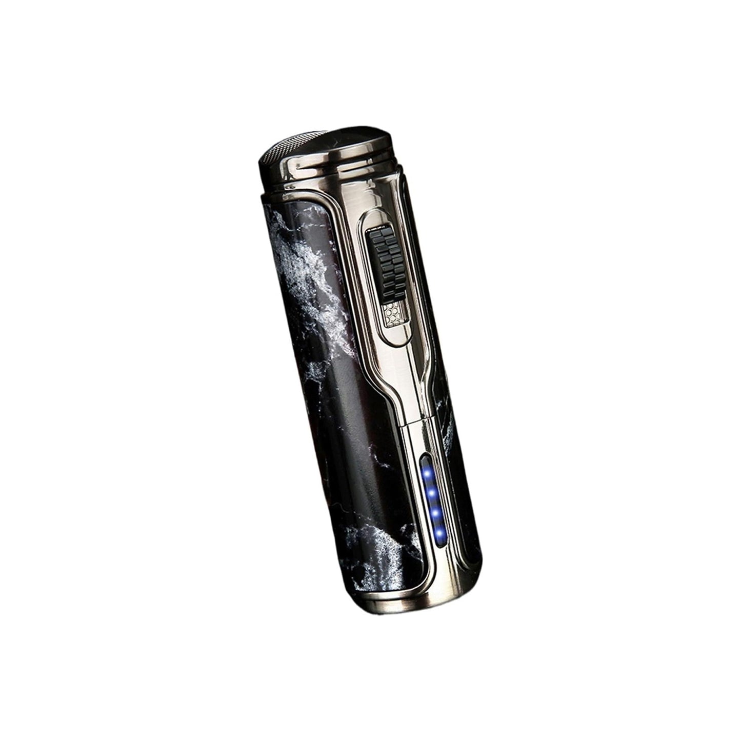 Honest Arc Pulse Windproof Three Straight Blue Flame Lighter, Metal Torch Lighter with Punch Hole, Refillable with Butane, Adjustable Flame, Suitable for Indoor and Outdoor Use