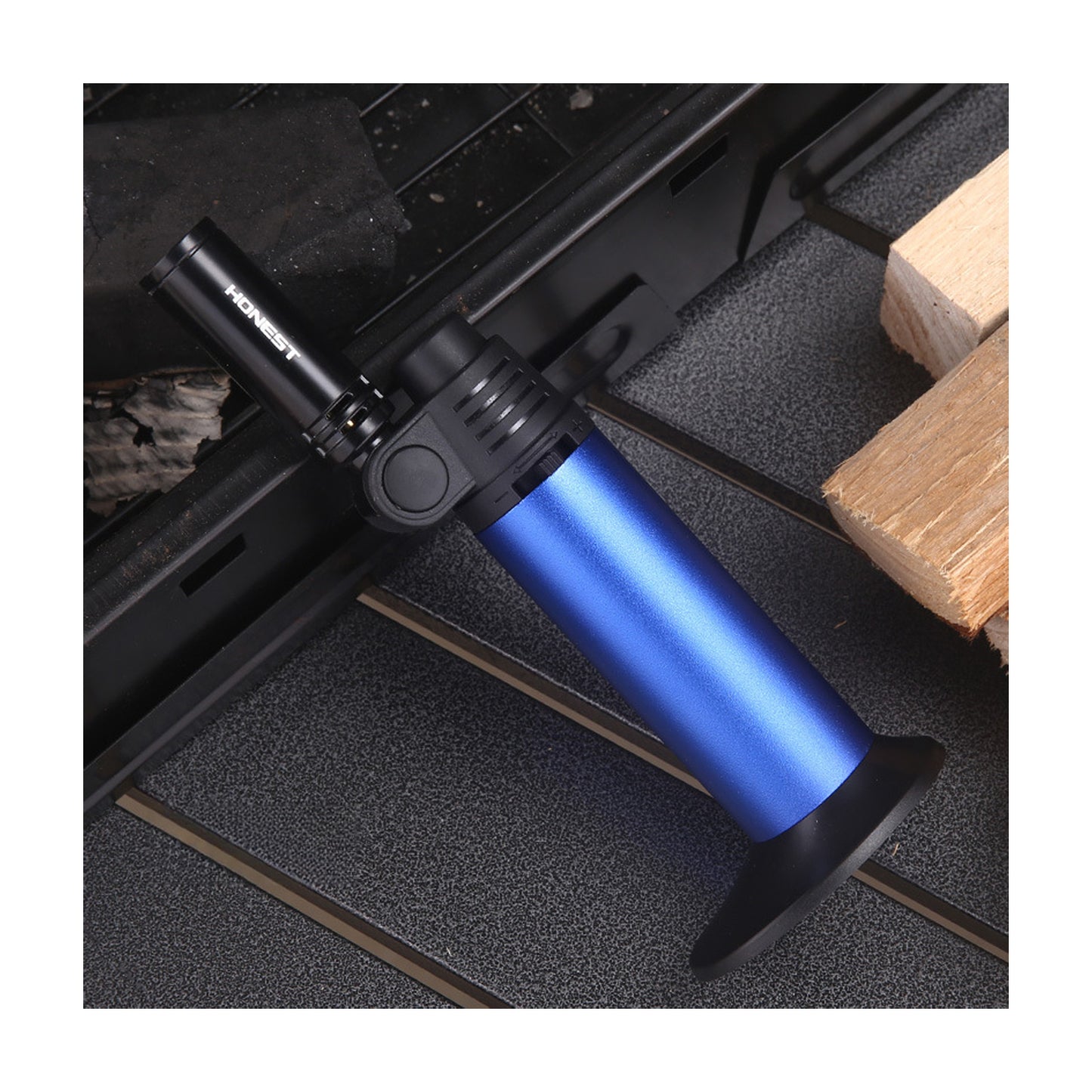 Honest Curved Metal Turbo Lighter – Windproof Refillable Torch, Small Welding Gun for Incense & Outdoor Camping Tools
