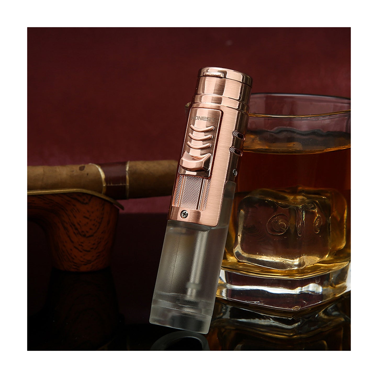Honest Windproof Jet Flame Butane Lighter Refillable Blue Flame Portable Creative Gift Lighter