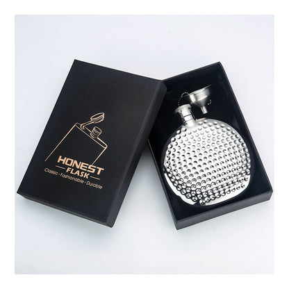 Honest Genuine 6oz Portable 304 Stainless Steel Hip Flask for Outdoor Use Round Design German Style White Liquor Flask
