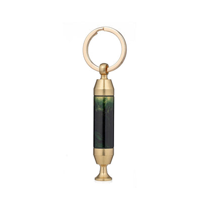 Honest Solid Brass 2-in-1 Cigar Punch Cutter Cigar Needle with Keychain, Cigar Draw Enhancer, Premium Cigar Accessories Tool