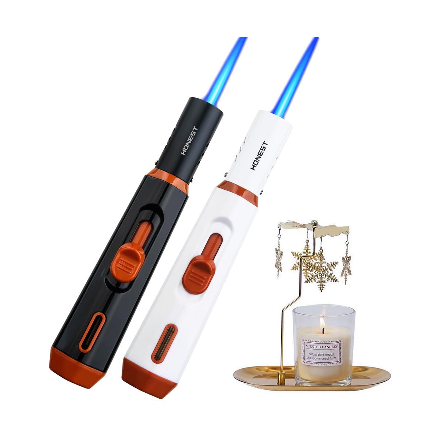 Refillable Butane Torch Lighter – Single Jet Flame for Candles, Grills, BBQ, and Camping (Gas Not Included)