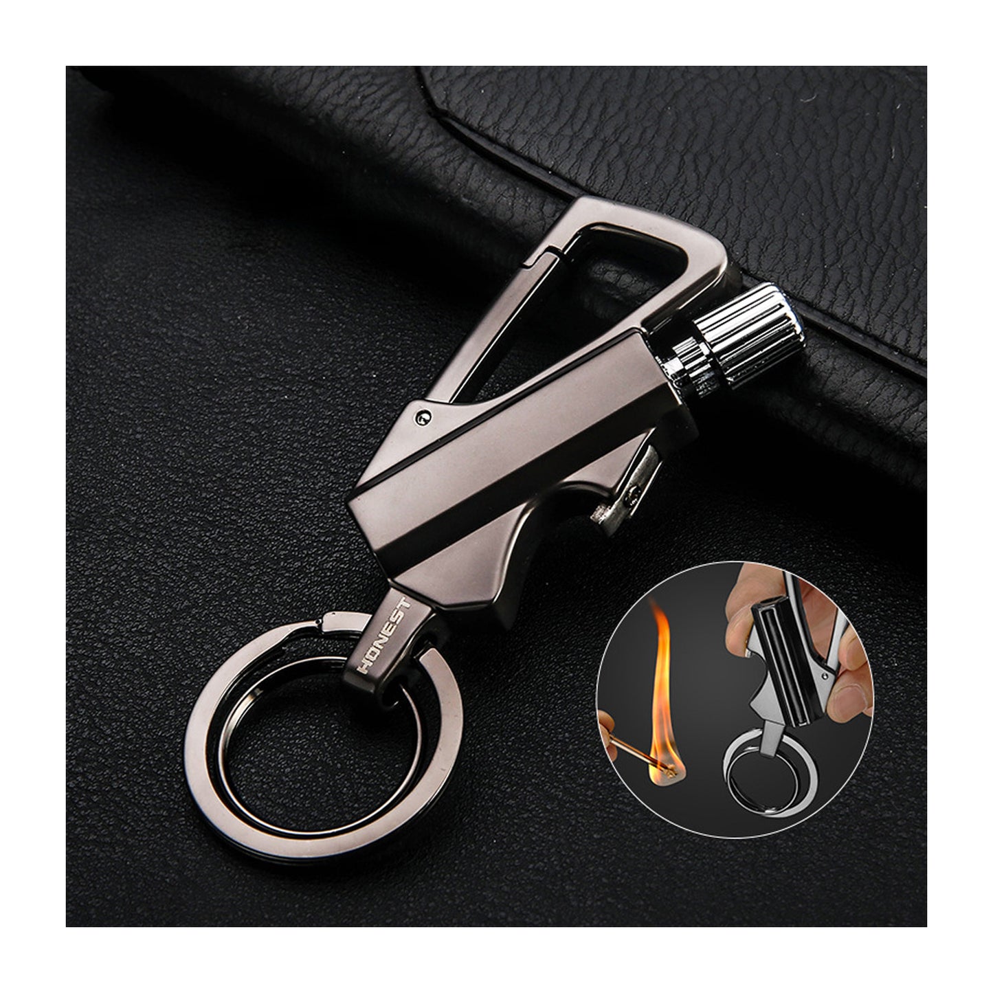 Multifunctional Oil Lighter with Keychain, Bottle Opener & Waterproof Design - Creative Outdoor Portable Lighter