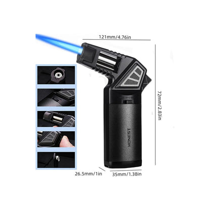 Honest Butane Torch Lighter Refillable Adjustable Jet Flame, Multipurpose Outdoor Windproof Cooking Cool Torch Lighters (Butane Not Included)