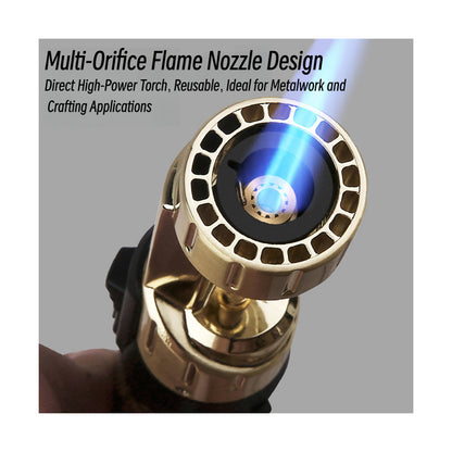 Honest Metal Windproof Blue Flame Torch Lighter Refillable Butane High Heat Outdoor Igniter