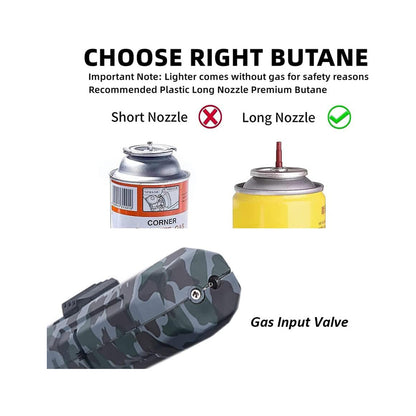 Honest Turbine Torch Jet Torch Butane Lighter with Gift Box Windproof Adjustable Jet Flame Lighters Refillable Solar Beam Torch Lighter for Hiking Travel BBQ Camping Butane Not Included