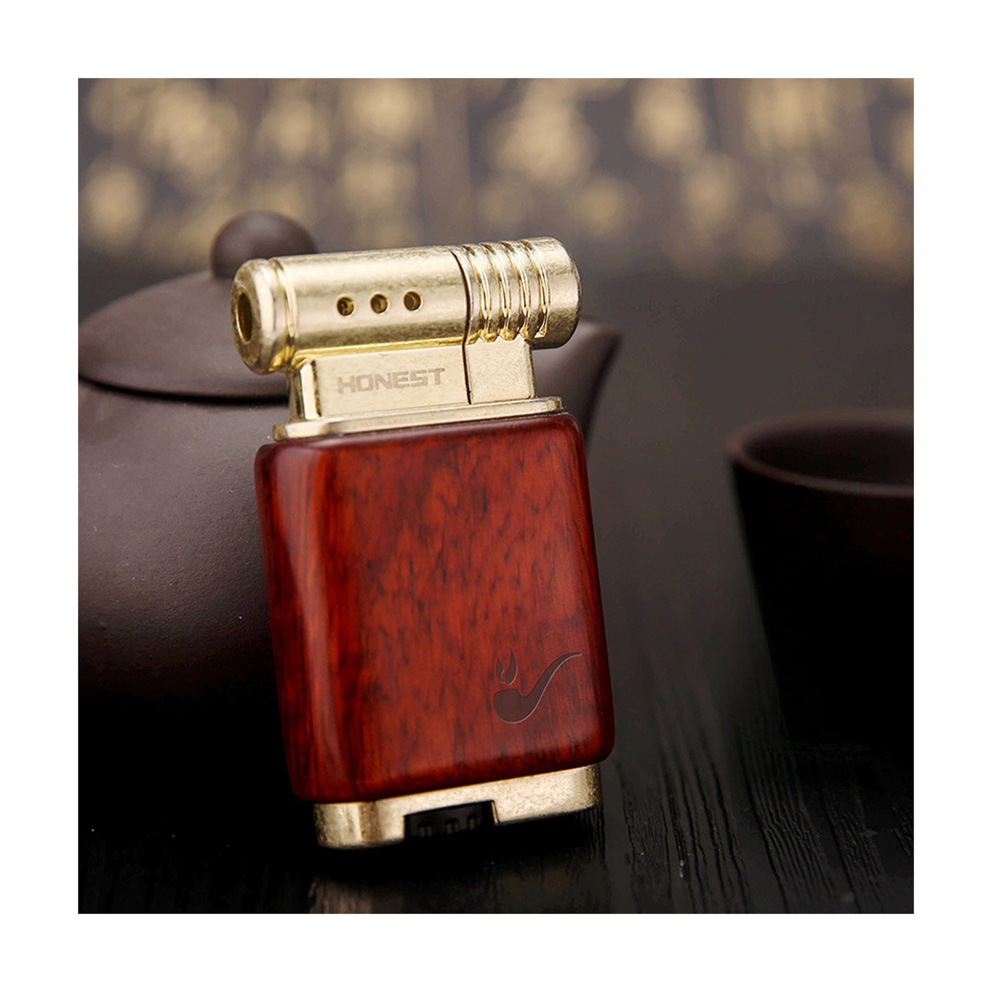 Honest New Sandalwood Gas Lighter Creative Retro Vintage Metal  Style Lighter Gift