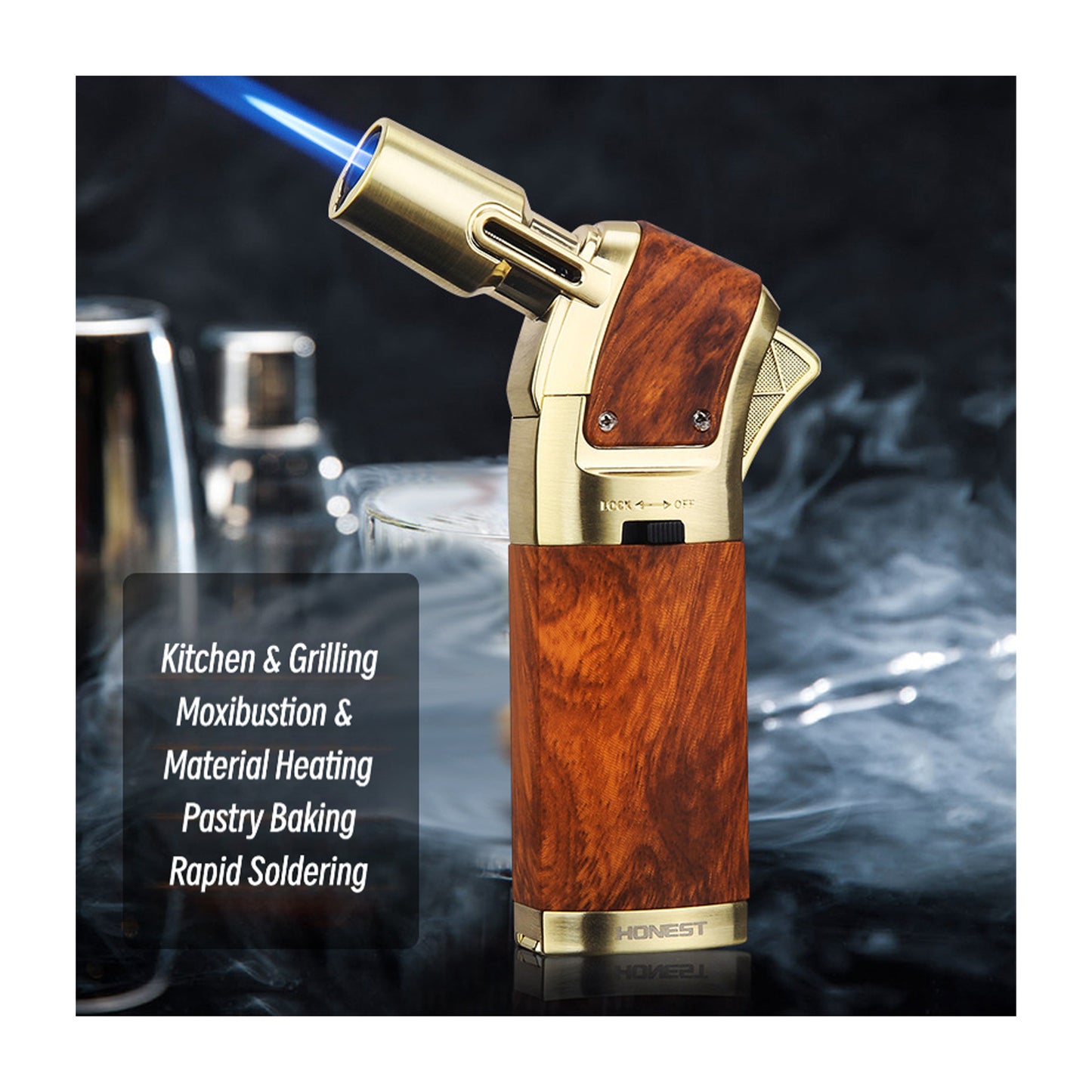 Honest Small Jet Flame Butane Torch Lighter Refillable Metal High Heat Windproof Ignition Tool