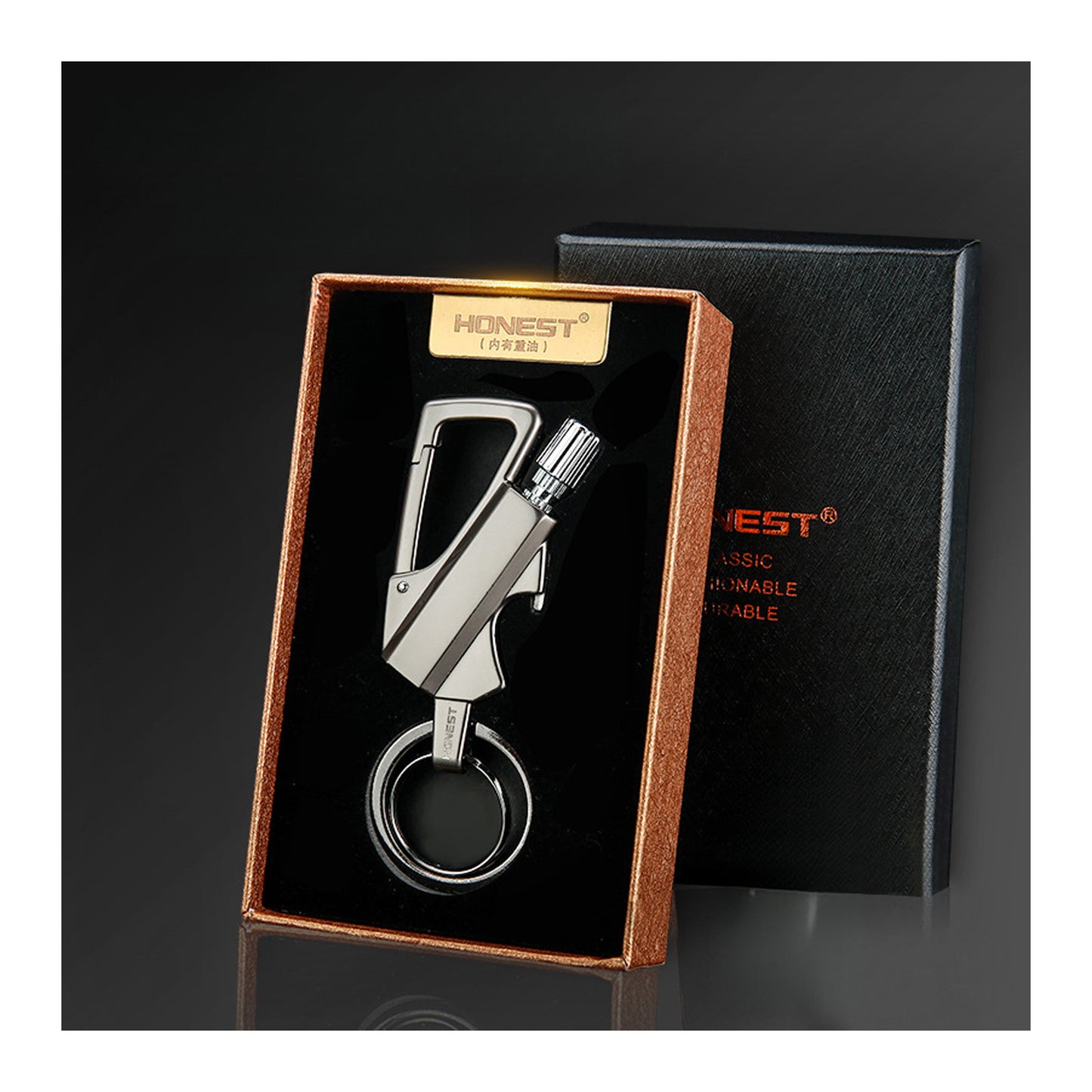 Multifunctional Oil Lighter with Keychain, Bottle Opener & Waterproof Design - Creative Outdoor Portable Lighter