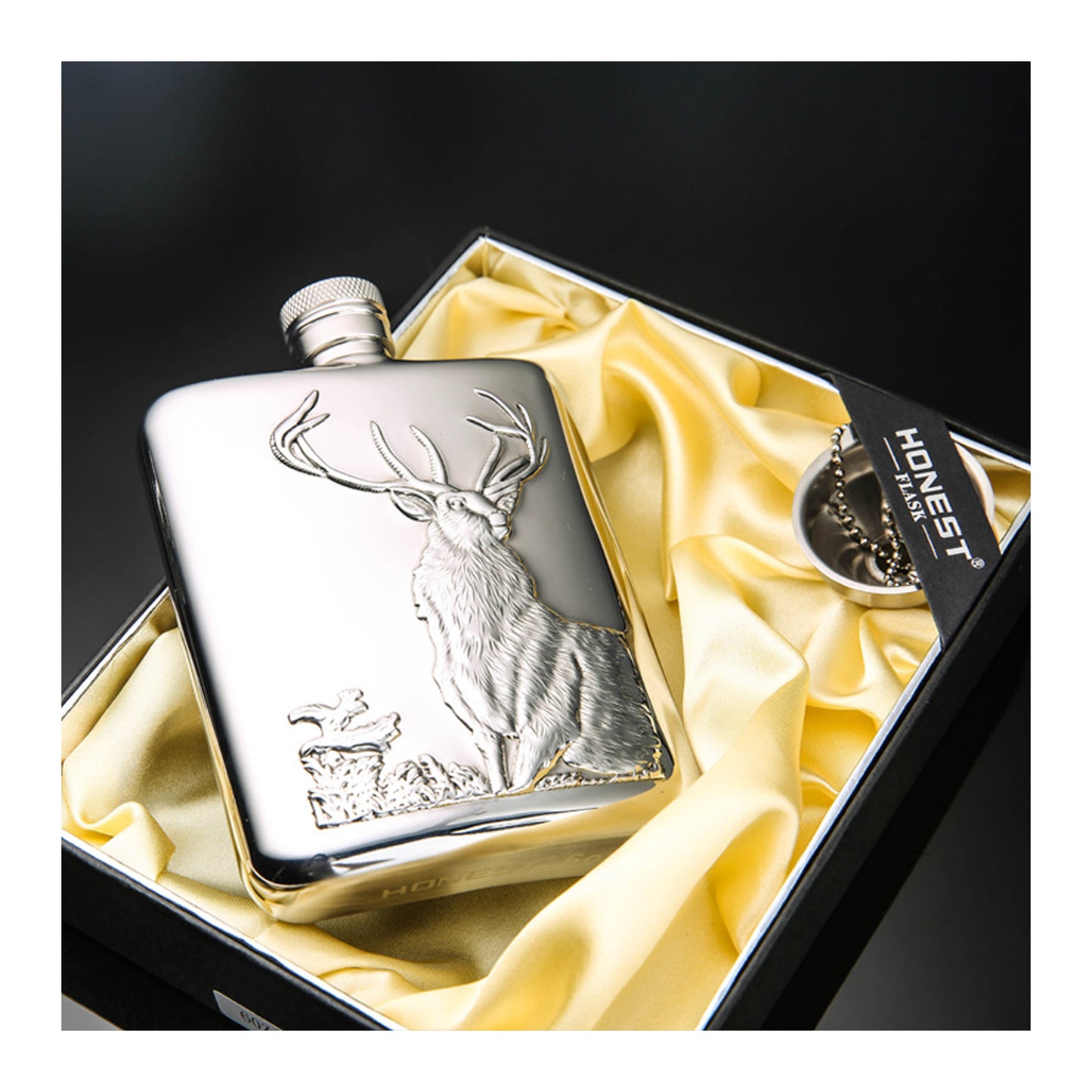 Honest Genuine 304 Stainless Steel Hip Flask 6oz Portable Outdoor Handmade Liquor Flask with Funnel