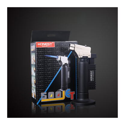 Honest High Power Dual Jet Flame Butane Lighter Windproof Ignition Tool for Camping and Barbecue